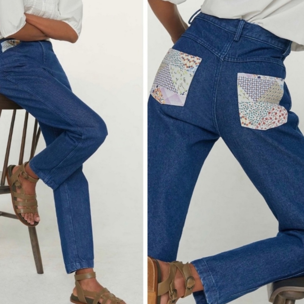 Anthropologie Carleen Floral Straight Jeans
